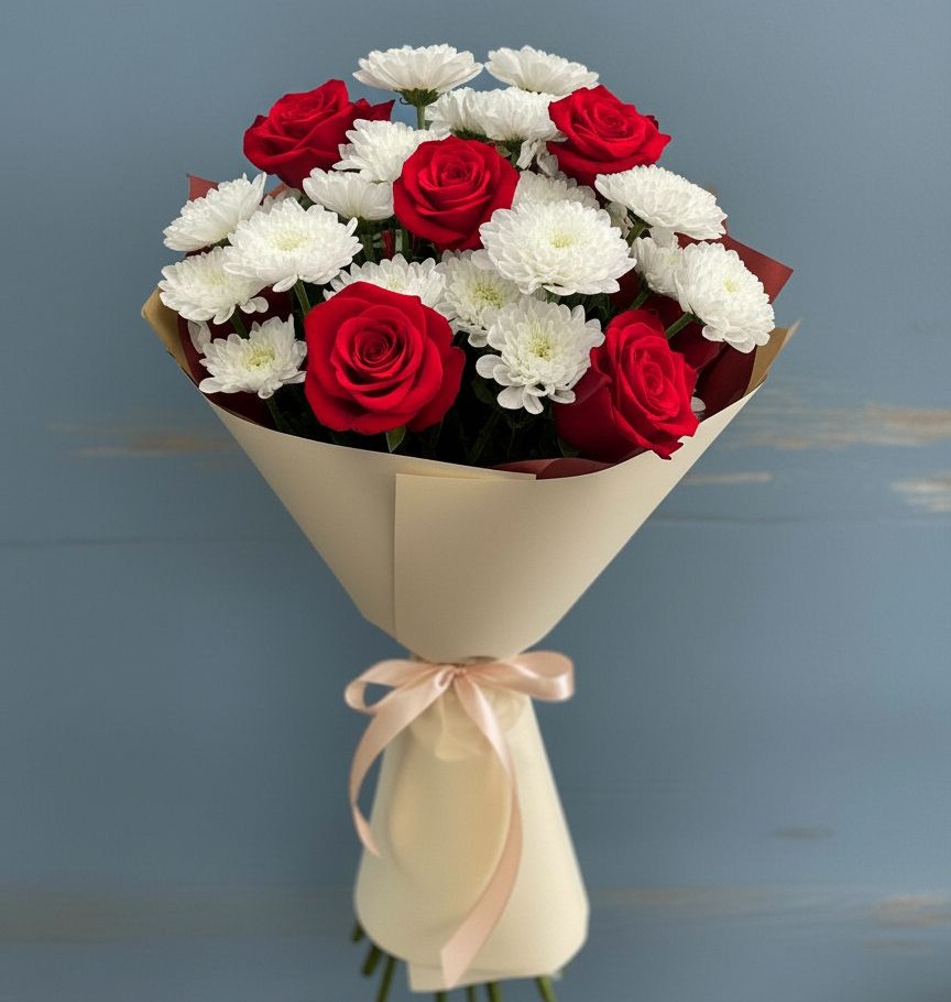 Букет цветов из: Розы и Хризантемы в Каа-Хеме