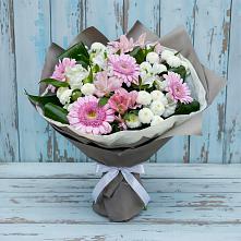 Букет цветов из:  Герберы, Альстромерии и Хризантемы #REPLACE_PRED# Каа-Хеме