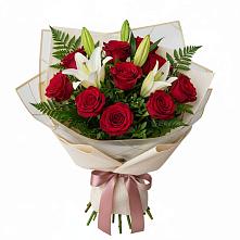 Букет цветов из:  Лилии и Розы в Каа-Хеме