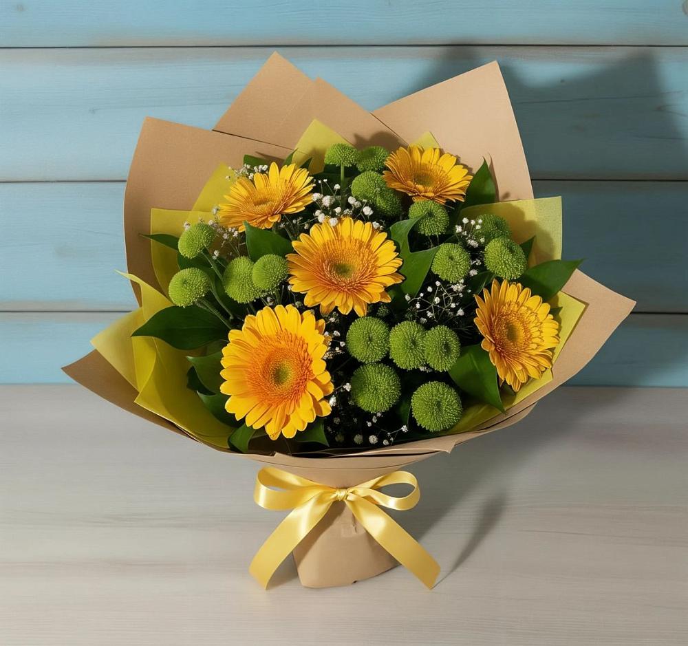 Букет цветов из: Герберы и Хризантемы в Каа-Хеме