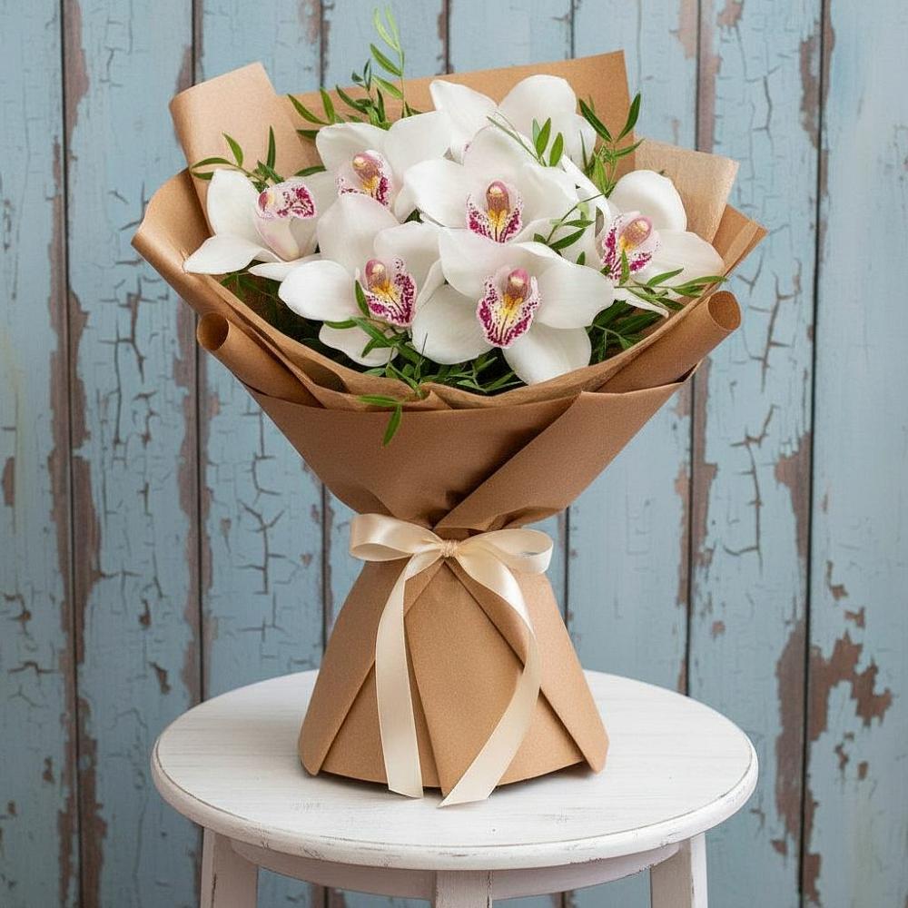 Букет цветов из: Орхидеи и Розы в Каа-Хеме