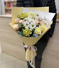 Букет цветов из:  Альстромерии, Розы и Хризантемы в Каа-Хеме