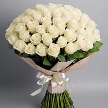 Букет 101 беля роза Белоснежка в Каа-Хеме
