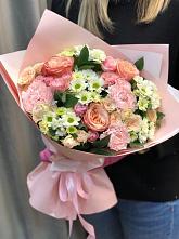 Букет нежные объятья в Каа-Хеме Букет цветов из: Гвоздики, Розы и Хризантемы в Каа-Хеме