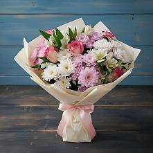 Букет цветов из:  Хризантемы, Альстромерии и Розы в Каа-Хеме