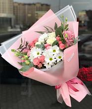Букет цветов из:  Розы, Лизиантусы и Хризантемы в Каа-Хеме