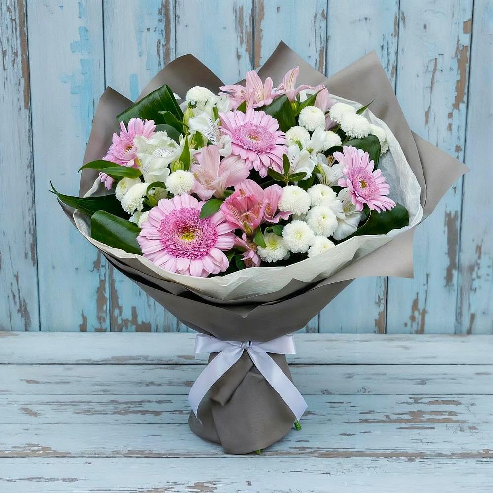 Букет цветов из: Герберы, Альстромерии и Хризантемы в Каа-Хеме