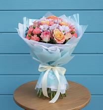 Букет цветов из:  Хризантемы и Розы в Каа-Хеме